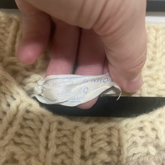 Blairmoor Original Italian vintage cream chunky cable knit sweater L - Picture 4 of 7